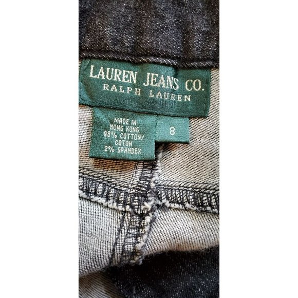 Lauren Ralph Lauren Women's Black Denim Jeans Size 8 Classic Cotton High Rise - Picture 6 of 6